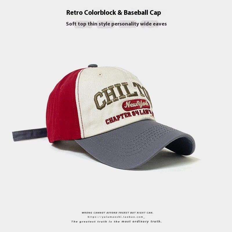 Retro Color Block Baseball Cap - Baby & Toddler Sun Protection Hat