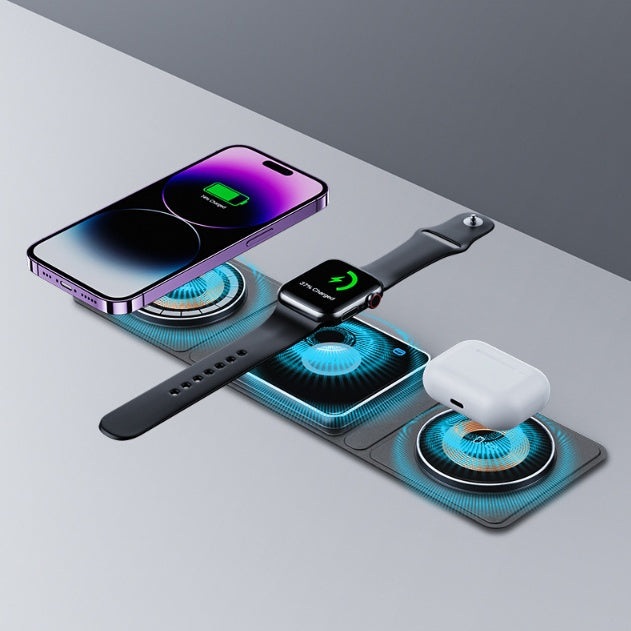 3-in-1 Magnetic Wireless Charger for iPhone, Apple Watch & AirPods