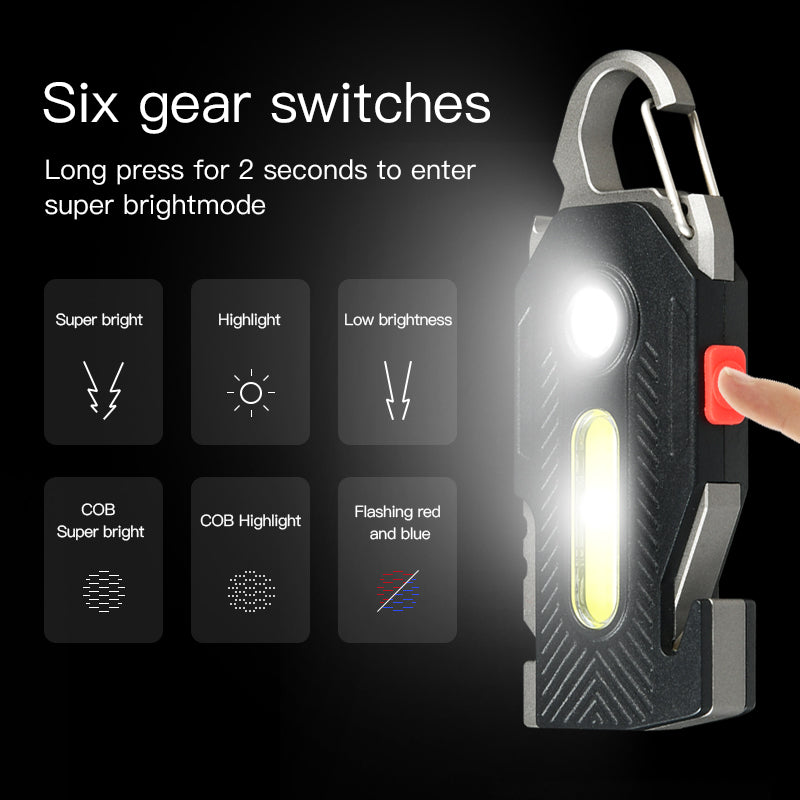 Multifunctional LED Emergency Light - 7-in-1 Survival Tool with Keychain