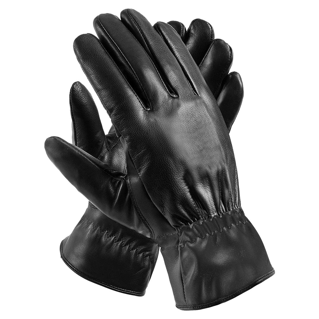 Winter Leather Gloves - Windproof & Waterproof for Cycling, Skiing & Driving