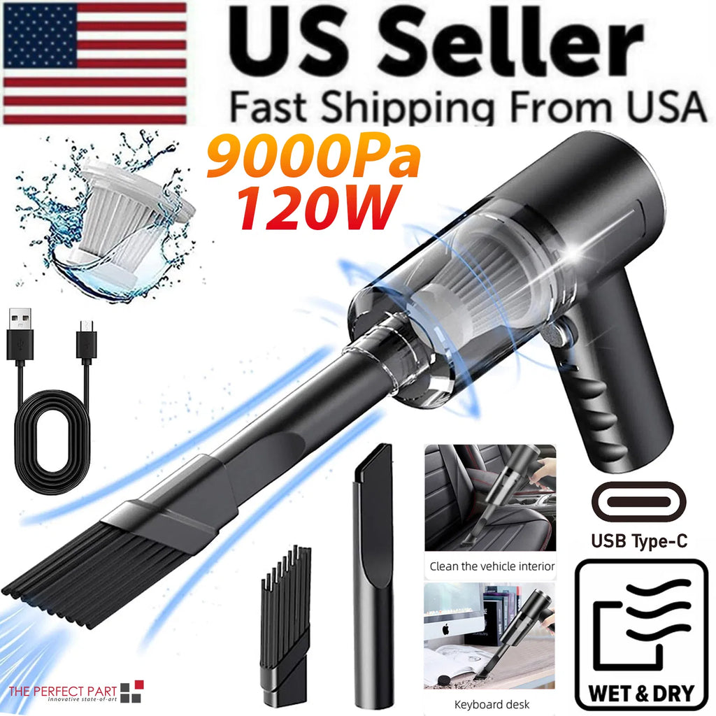 120W Cordless Handheld Vacuum - Portable Car & Home Cleaner