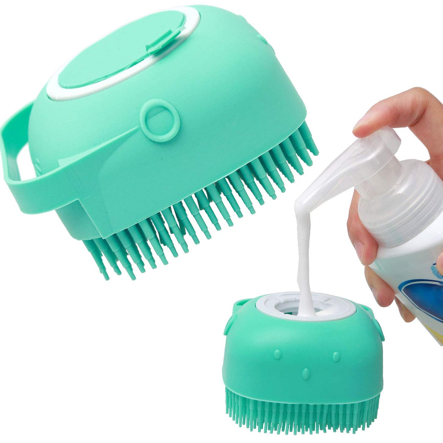 Pet Shampoo Brush - Silicone Massage Grooming Tool for Dogs & Cats