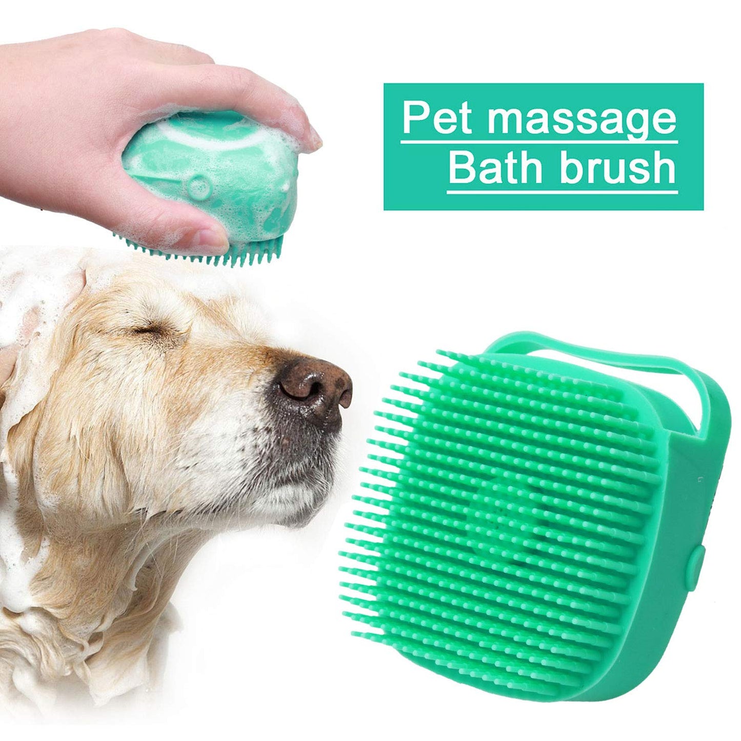 Pet Shampoo Brush - Silicone Massage Grooming Tool for Dogs & Cats