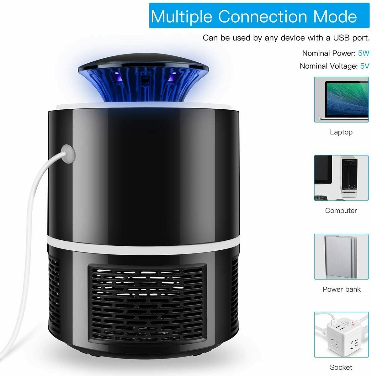 Electric UV Mosquito Killer Lamp - Indoor & Outdoor Bug Zapper