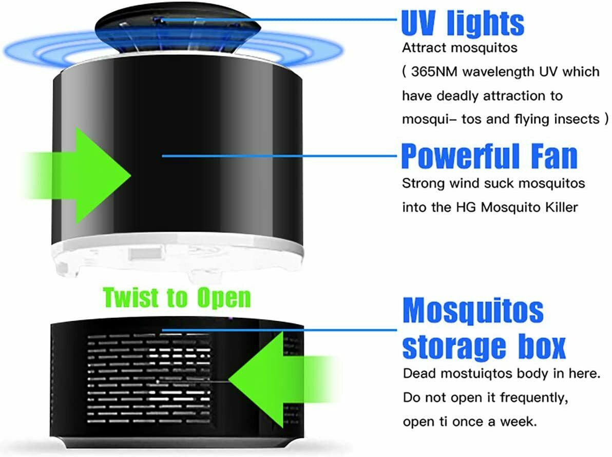 Electric UV Mosquito Killer Lamp - Indoor & Outdoor Bug Zapper