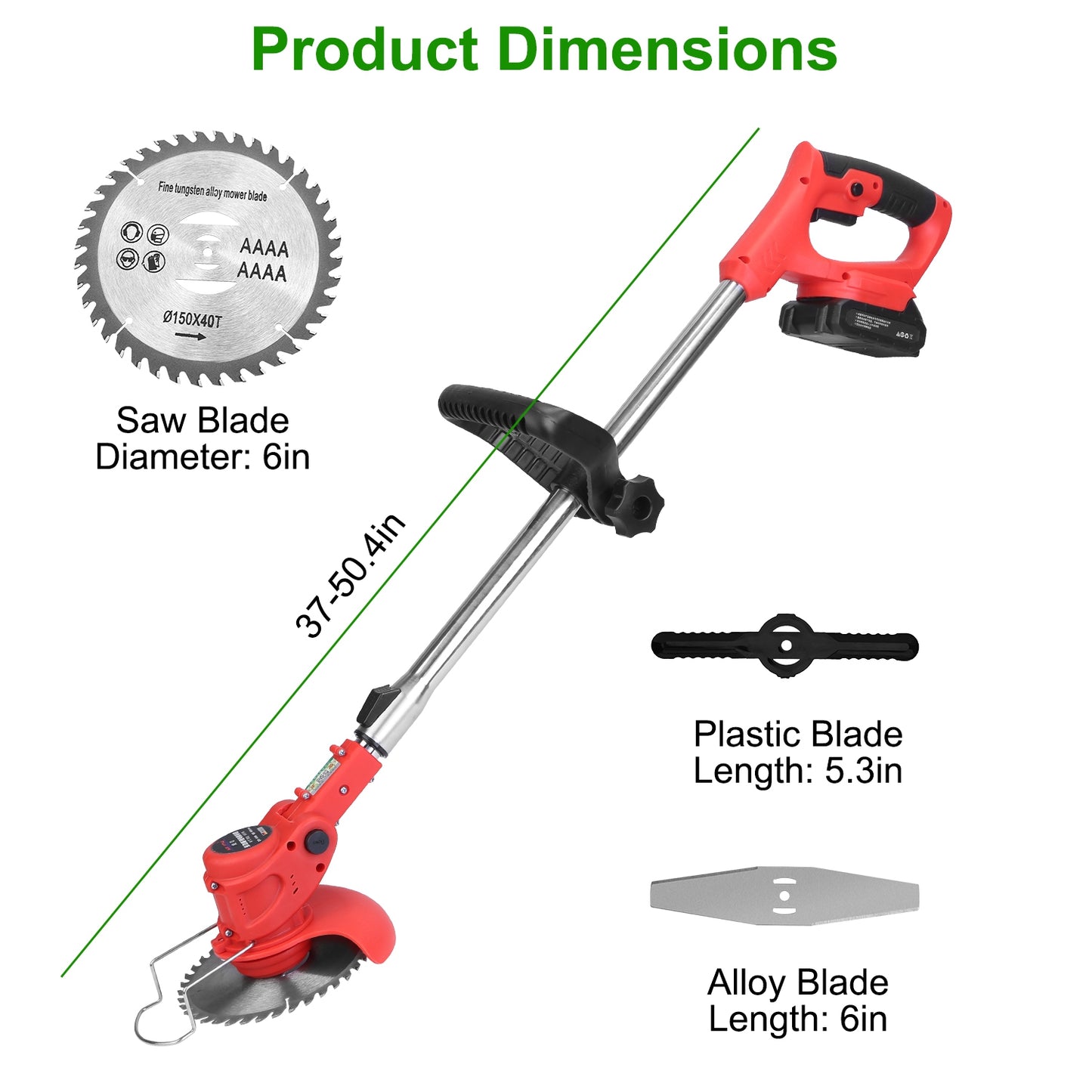 Electric Cordless Grass Trimmer - 21V Rechargeable Lawn Edger with Blades & Accessories