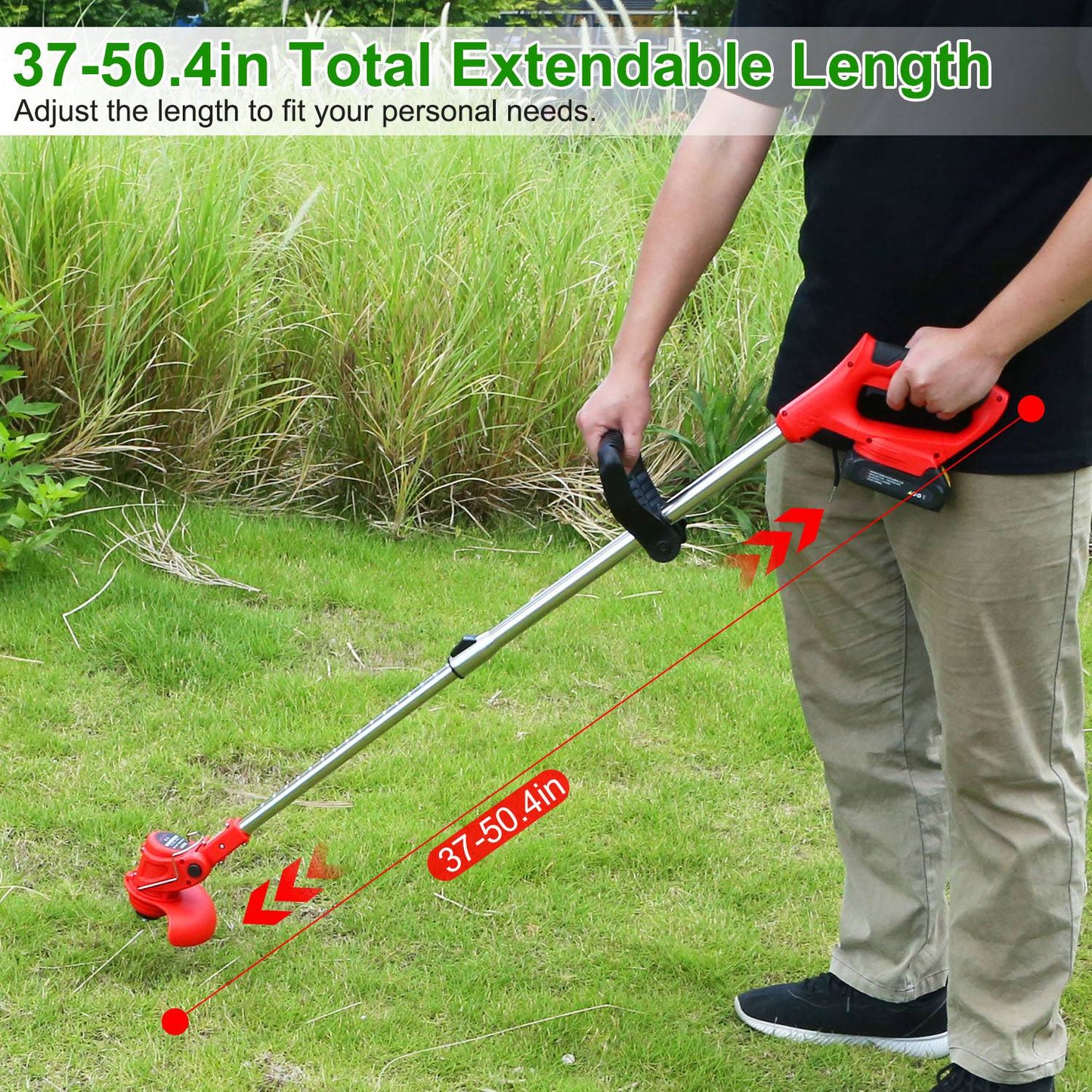 Electric Cordless Grass Trimmer - 21V Rechargeable Lawn Edger with Blades & Accessories