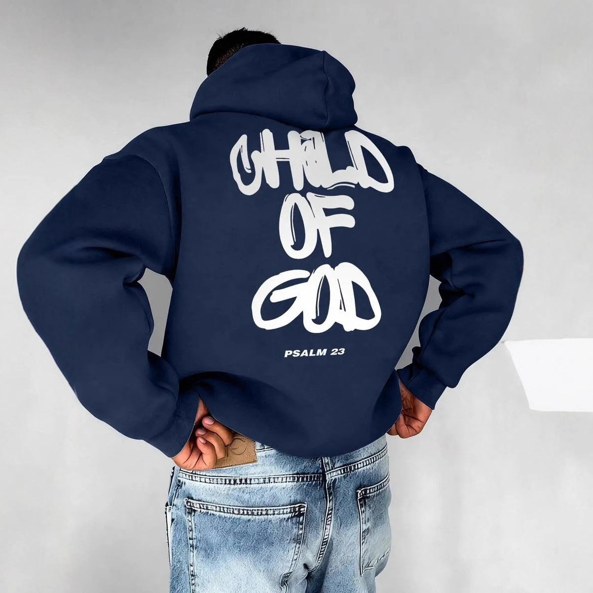 Men's Letter-Print Fleece-Lined Pullover Hoodie