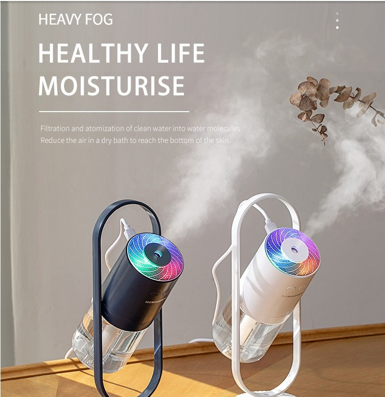 USB Air Humidifier with Projection Night Light - Portable Mist Maker