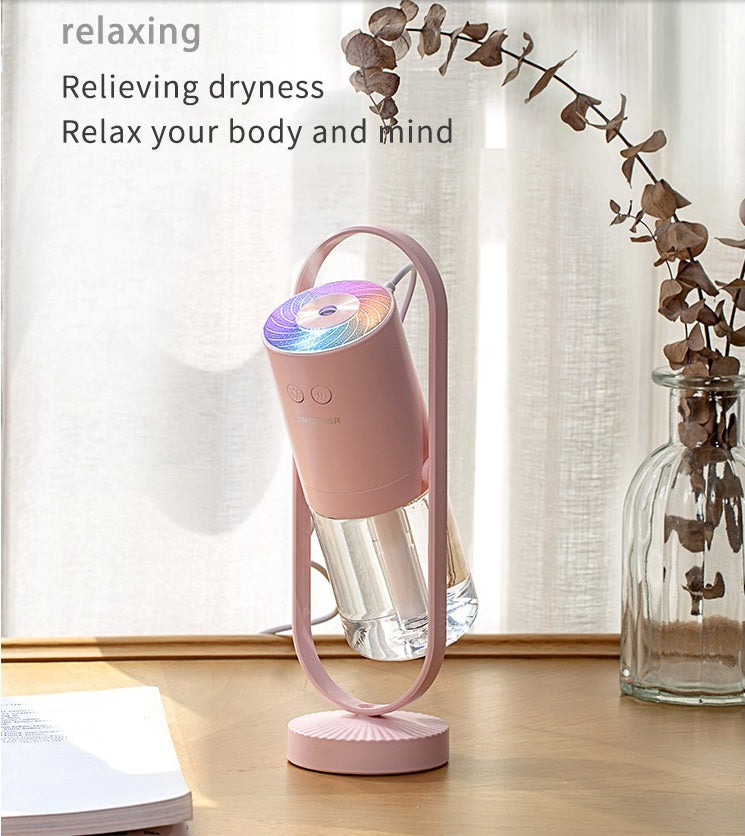 USB Air Humidifier with Projection Night Light - Portable Mist Maker