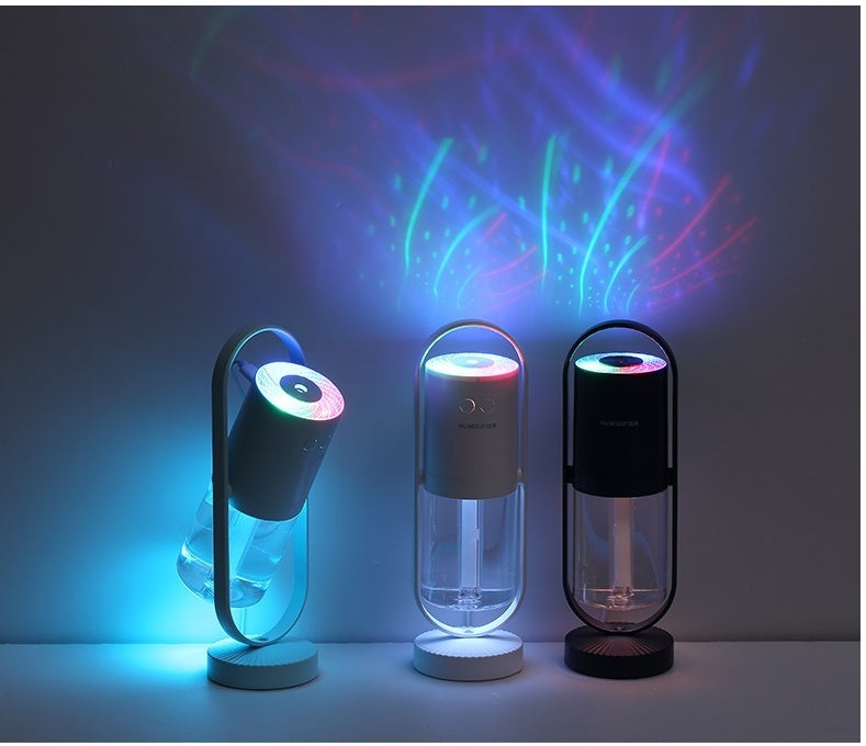 USB Air Humidifier with Projection Night Light - Portable Mist Maker