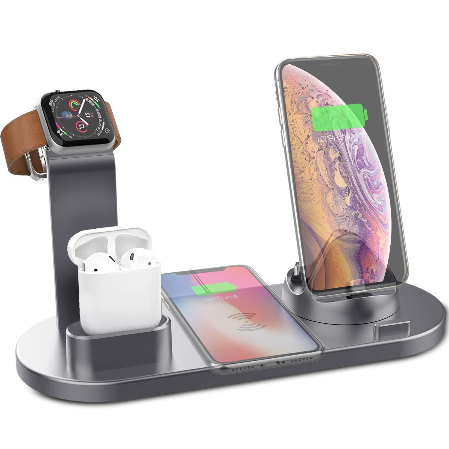 4-in-1 Wireless Charging Station for iPhone, Apple Watch & AirPods