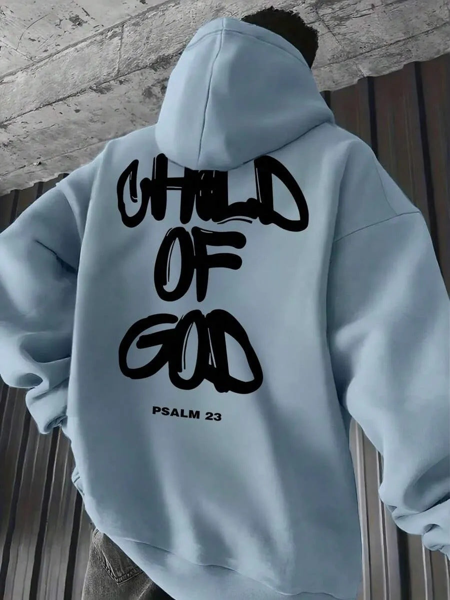 Men's Letter-Print Fleece-Lined Pullover Hoodie