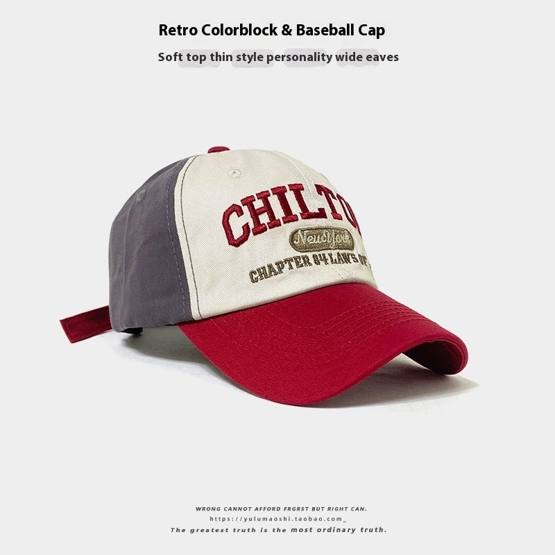 Retro Color Block Baseball Cap - Baby & Toddler Sun Protection Hat