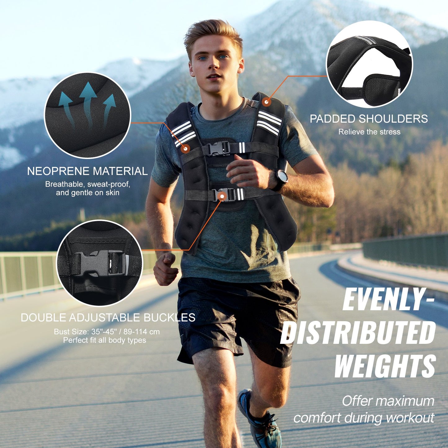 12 Lb Weighted Vest - Adjustable Training Vest for Running & Fitness