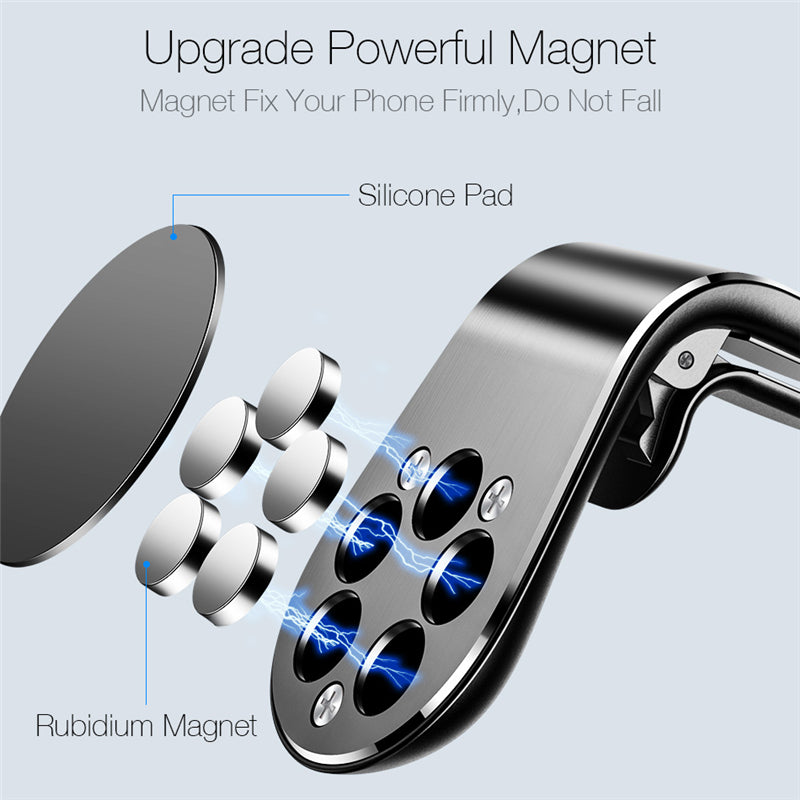Magnetic Car Air Vent Phone Mount - 360° Rotation GPS Holder