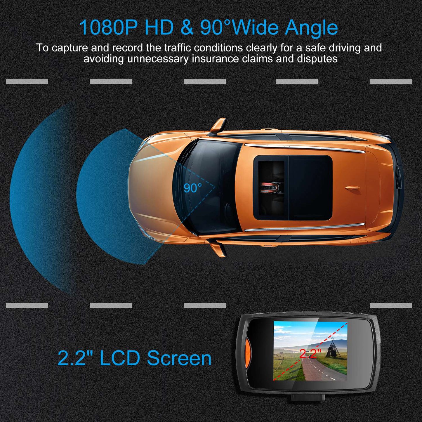 1080P Car DVR Dash Cam - Night Vision Loop Recording Camera