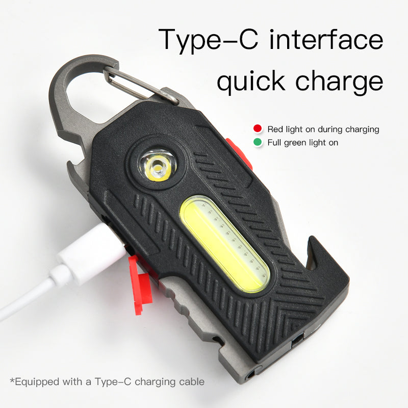 Multifunctional LED Emergency Light - 7-in-1 Survival Tool with Keychain