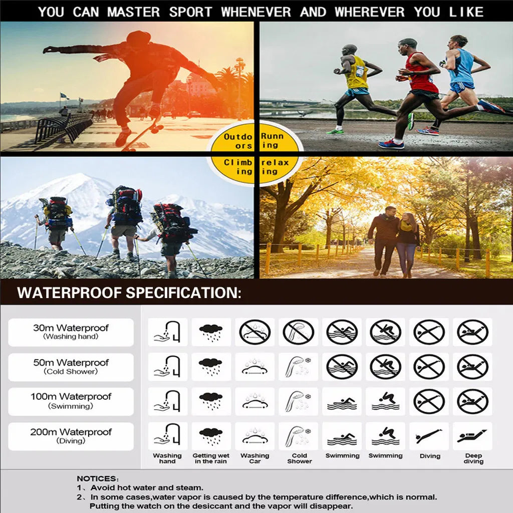 Waterproof Digital Sports Watch - Military Tactical LED Backlight Wristwatch