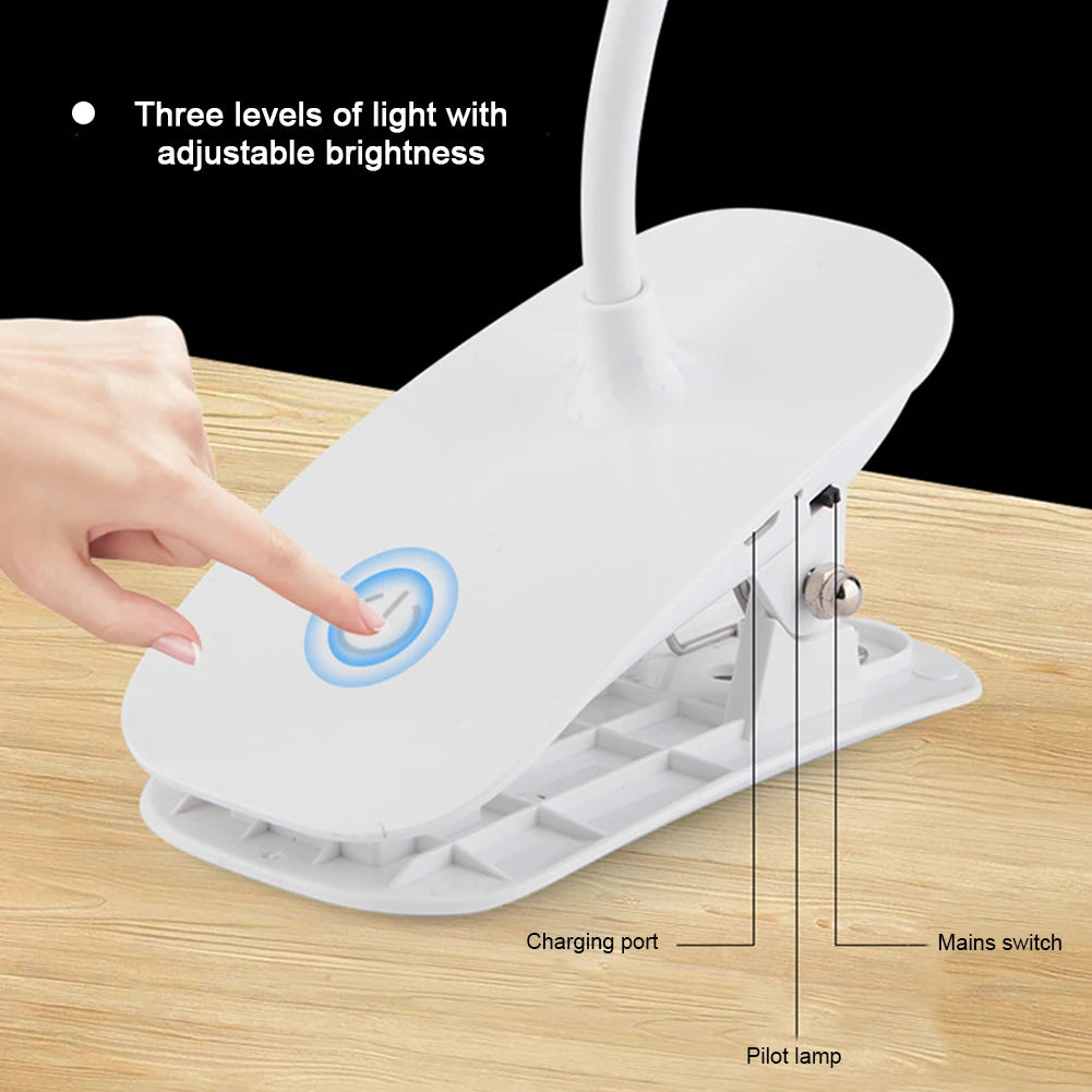 LED Desk Lamp - Flexible USB Reading Light with Touch Control