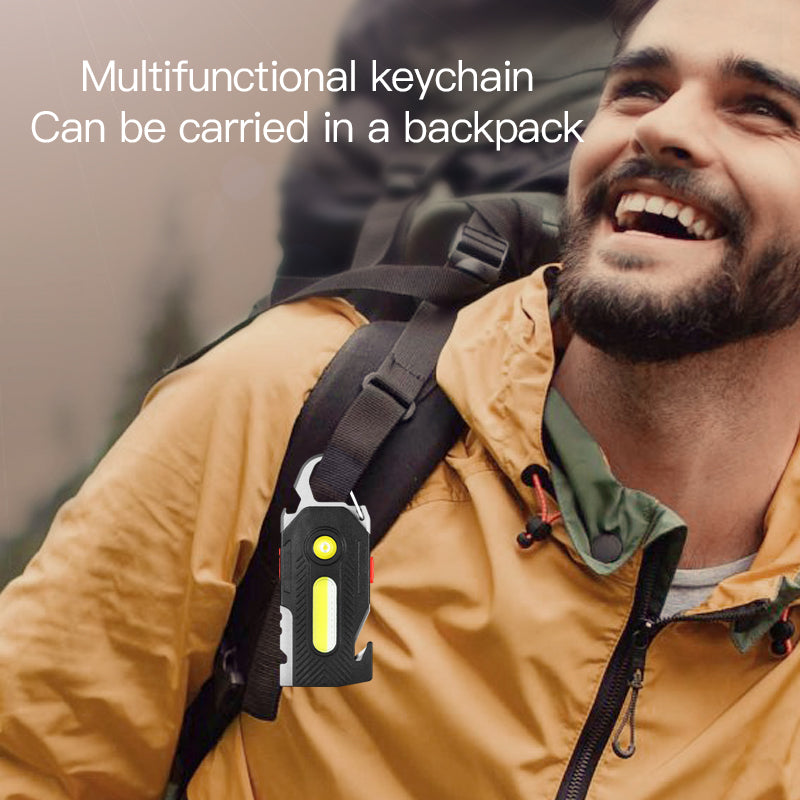 Multifunctional LED Emergency Light - 7-in-1 Survival Tool with Keychain