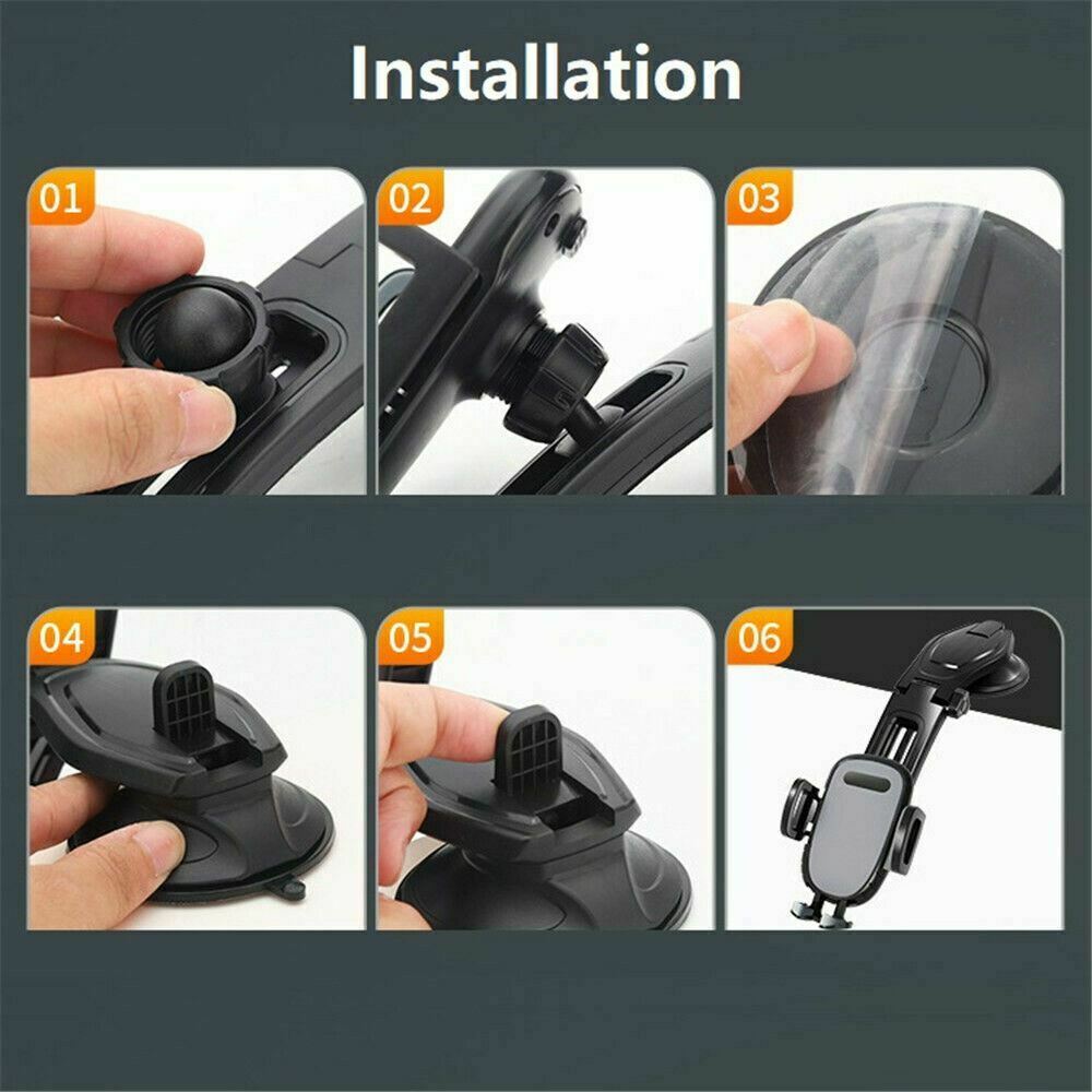 360° Rotatable Phone Mount Holder - Universal Car Dashboard & Windshield