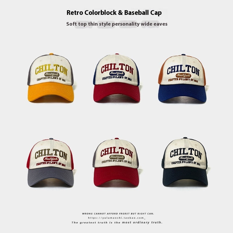 Retro Color Block Baseball Cap - Baby & Toddler Sun Protection Hat