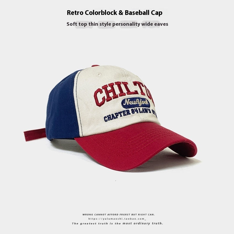 Retro Color Block Baseball Cap - Baby & Toddler Sun Protection Hat