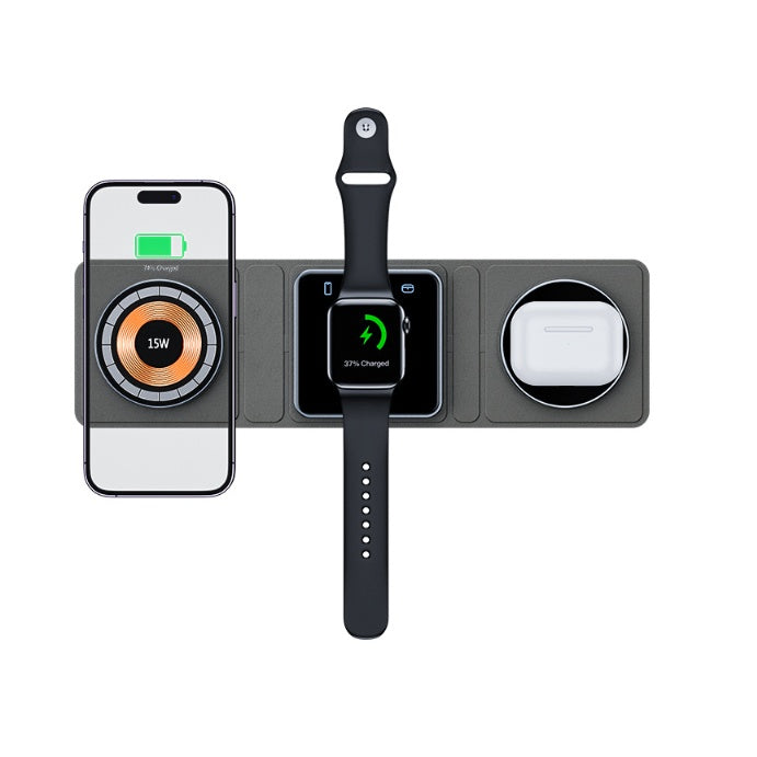3-in-1 Magnetic Wireless Charger for iPhone, Apple Watch & AirPods