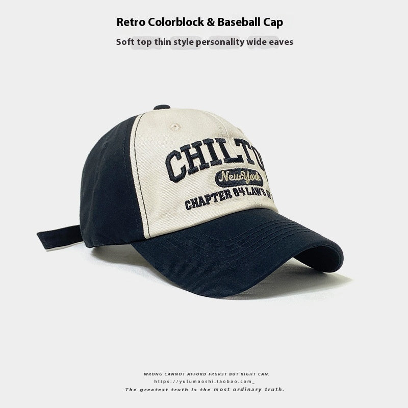 Retro Color Block Baseball Cap - Baby & Toddler Sun Protection Hat