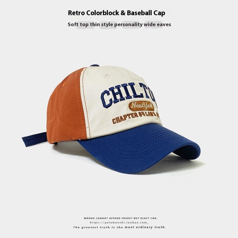 Retro Color Block Baseball Cap - Baby & Toddler Sun Protection Hat