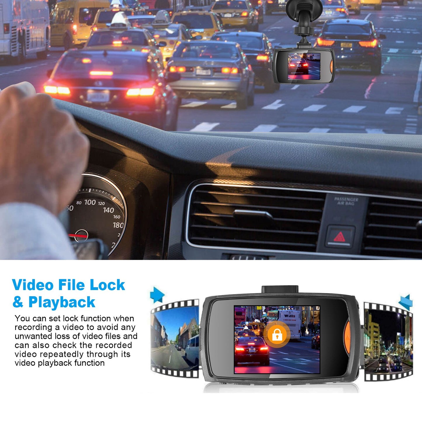1080P Car DVR Dash Cam - Night Vision Loop Recording Camera