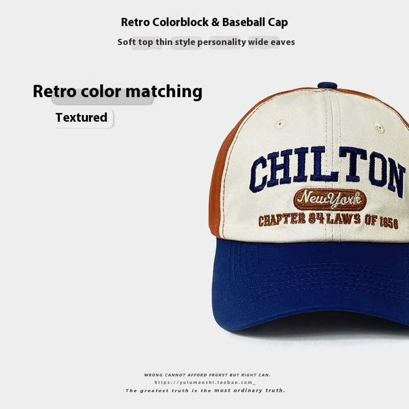 Retro Color Block Baseball Cap - Baby & Toddler Sun Protection Hat