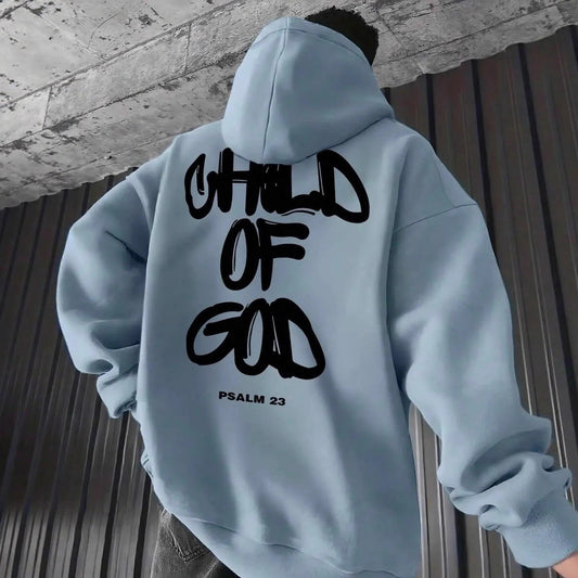 Men's Letter-Print Fleece-Lined Pullover Hoodie