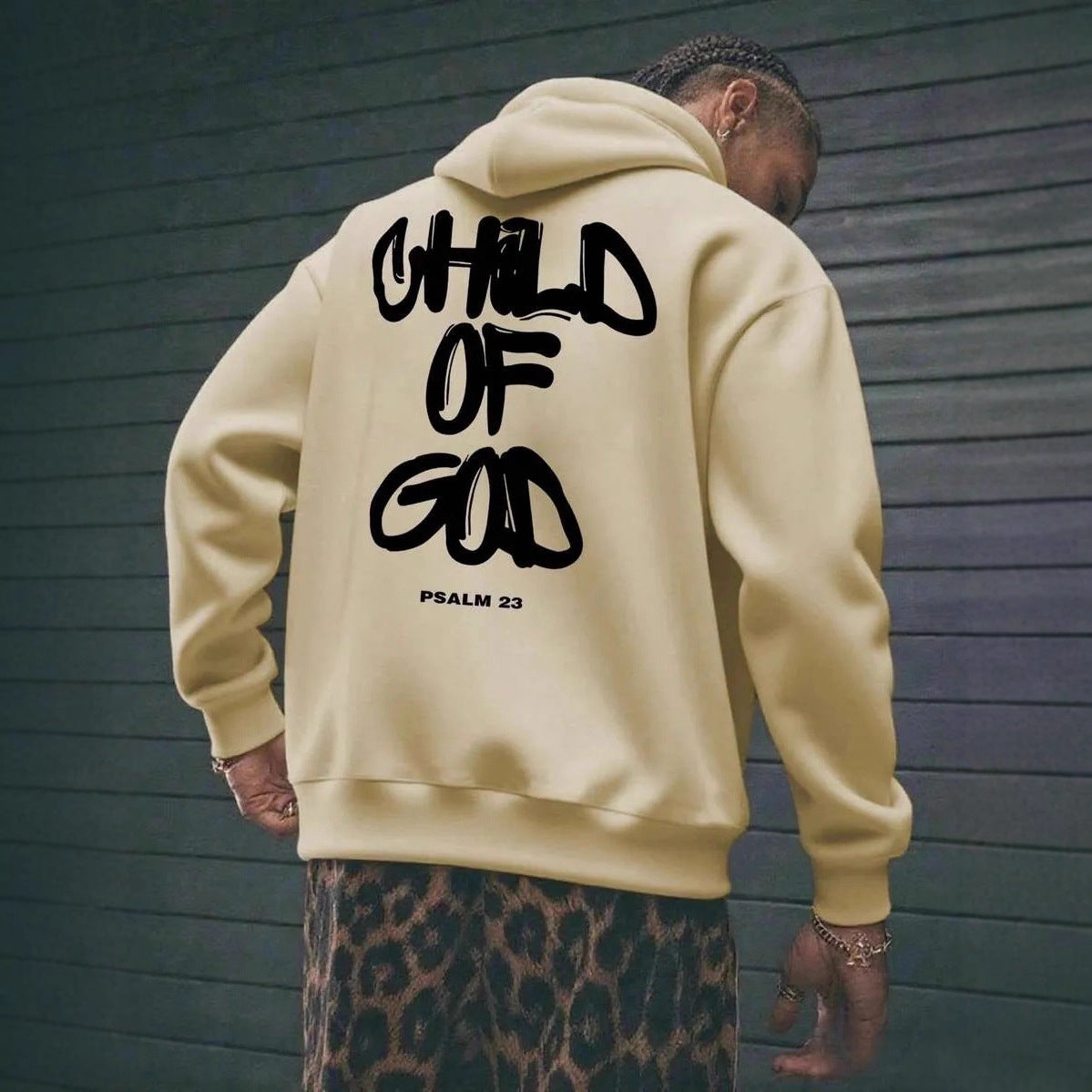 Men's Letter-Print Fleece-Lined Pullover Hoodie