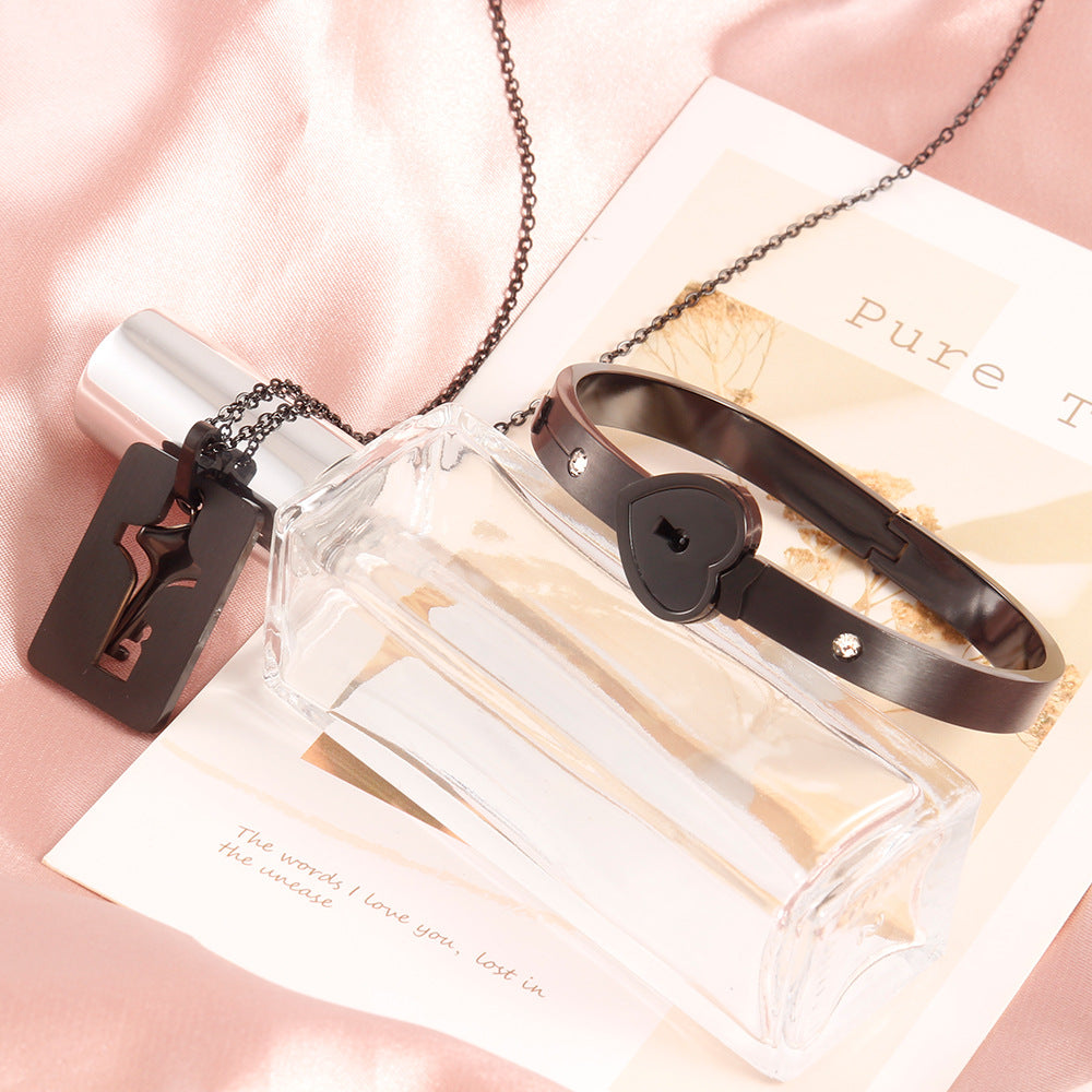 Couple's Love Lock Bracelet Set - Matching His & Hers Heart Bracelets