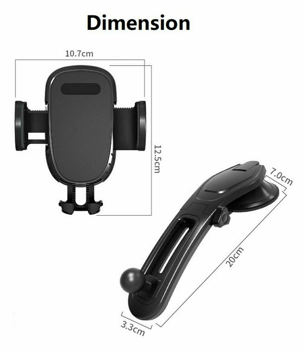 360° Rotatable Phone Mount Holder - Universal Car Dashboard & Windshield
