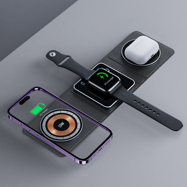 3-in-1 Magnetic Wireless Charger for iPhone, Apple Watch & AirPods